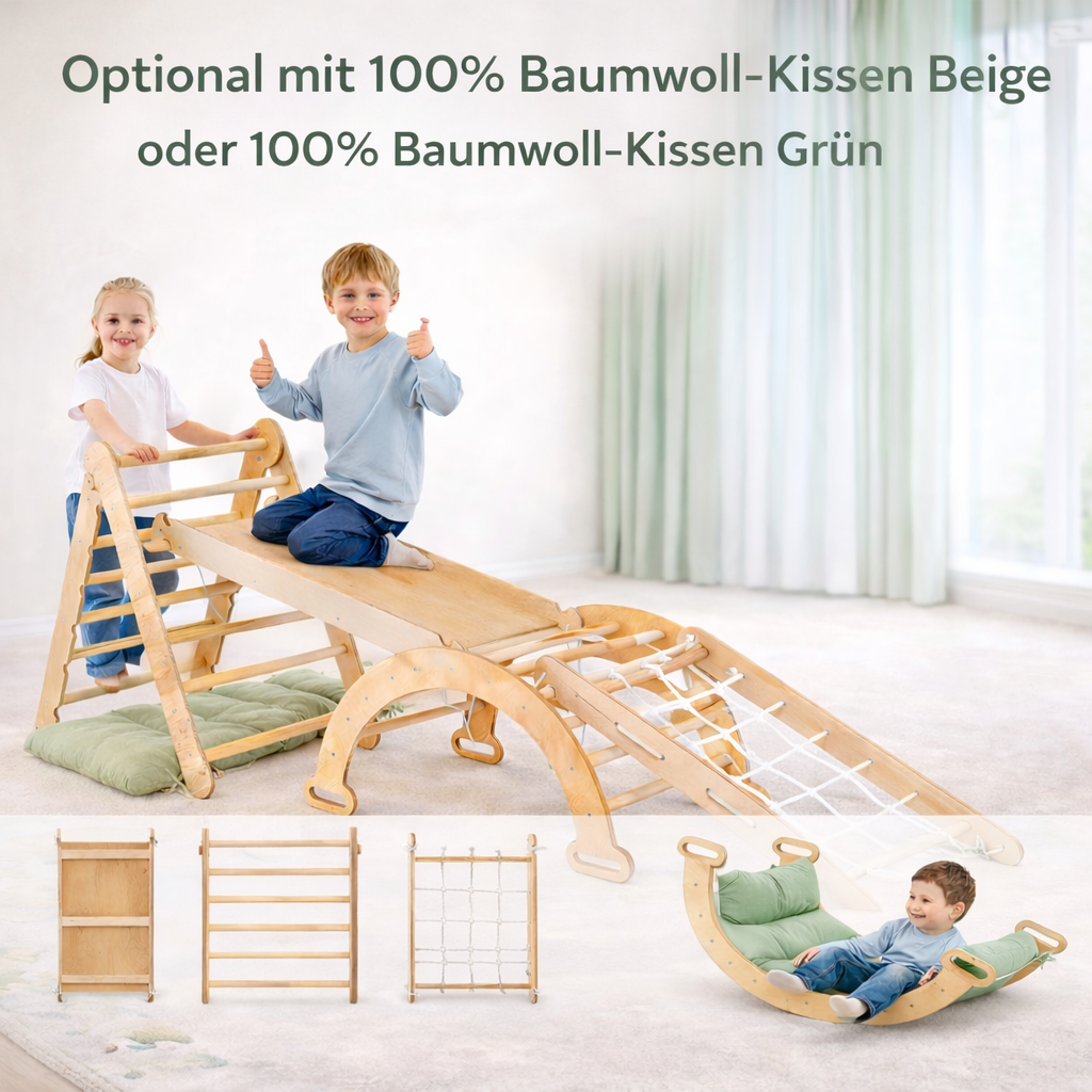 Montessori Kletterabenteuer 5in1 - Beige (Kinder 1-7 Jahre)