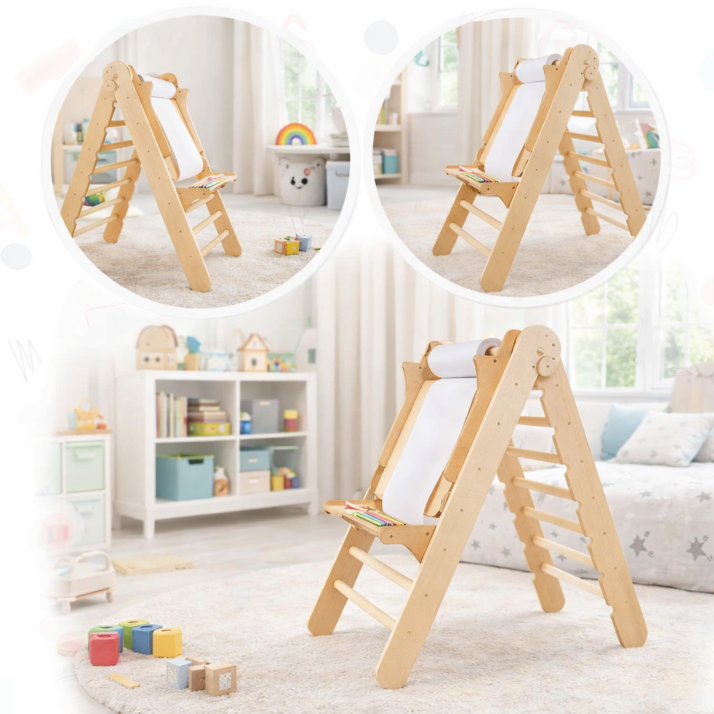2-in-1 Kinder Staffelei mit Stuhl – Perfekt für Indoor Klettergerüst