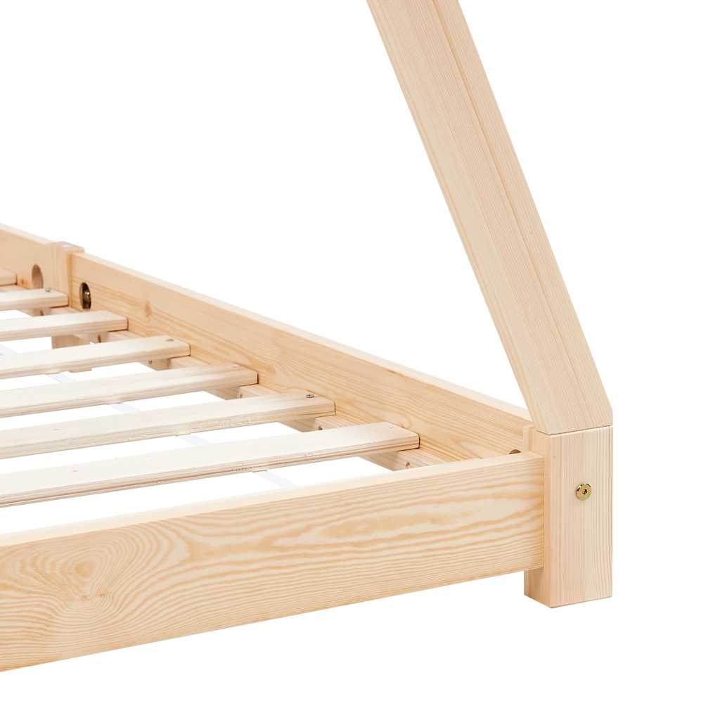 Montessori Hausbett für Kinder aus massivem Kiefernholz