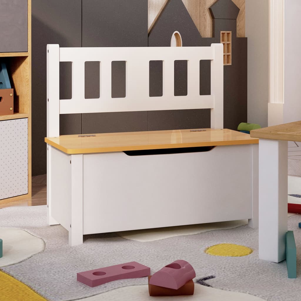 Kinderbank aus Holz mit Stauraum