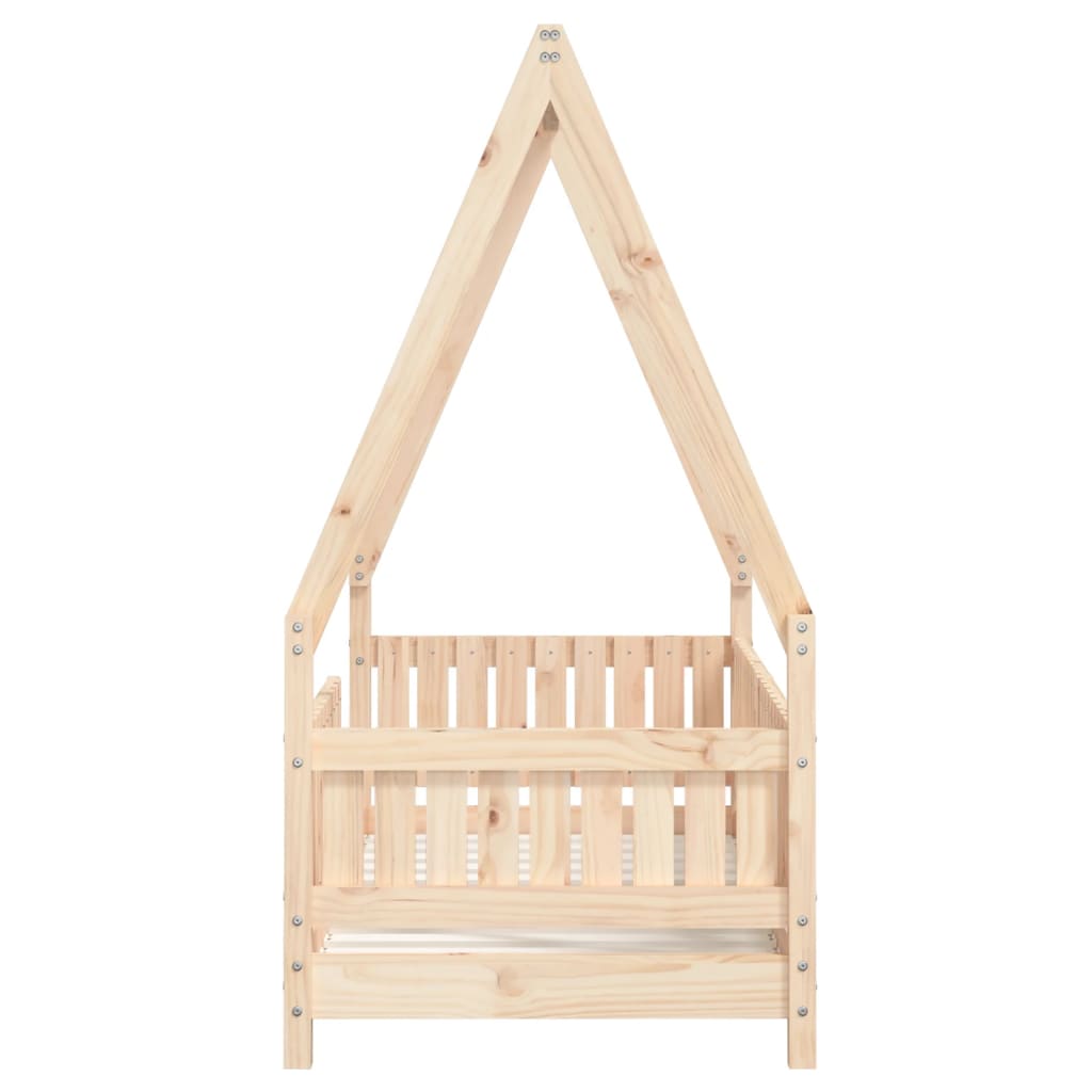 Kinderbett aus massivem Kiefernholz – Natur – 70 x 140 cm