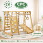 KletterWelt 6in1 - Holz-Spielplatz mit Rutsche & Schaukel für drinnen