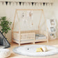 Kinderbett aus massivem Kiefernholz – Natur – 70 x 140 cm