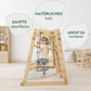 KletterWelt 6in1 - Holz-Spielplatz mit Rutsche & Schaukel für drinnen