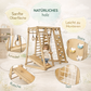 KletterWelt 6in1 - Holz-Spielplatz mit Rutsche & Schaukel für drinnen
