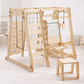KletterWelt 6in1 - Holz-Spielplatz mit Rutsche & Schaukel für drinnen