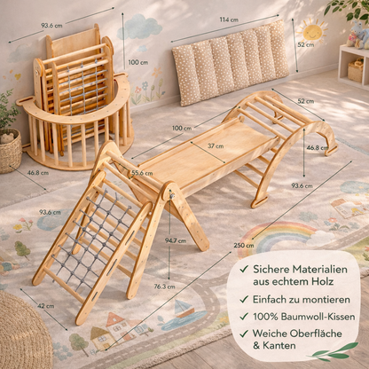 Montessori Kletterabenteuer 5in1 -  Beige (Kinder 1-7 Jahre)