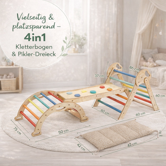 Montessori Kletterabenteuer 4in1 – Regenbogen (Kleinkinder 1–3 Jahre)