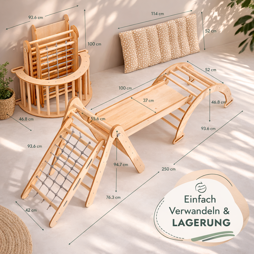Montessori Kletterabenteuer 5in1 -  Beige (Kinder 1-7 Jahre)