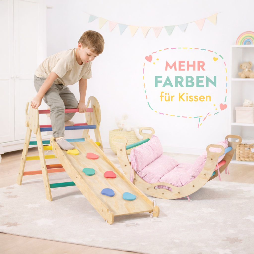Montessori Kletterabenteuer 4in1 – Regenbogen (Kleinkinder 1–3 Jahre)