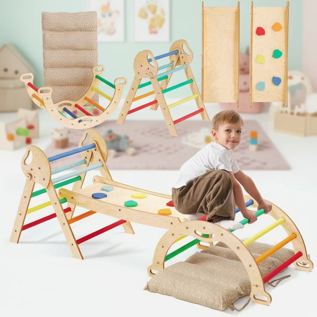 Montessori Kletterabenteuer 4in1 – Regenbogen (Kleinkinder 1–3 Jahre)