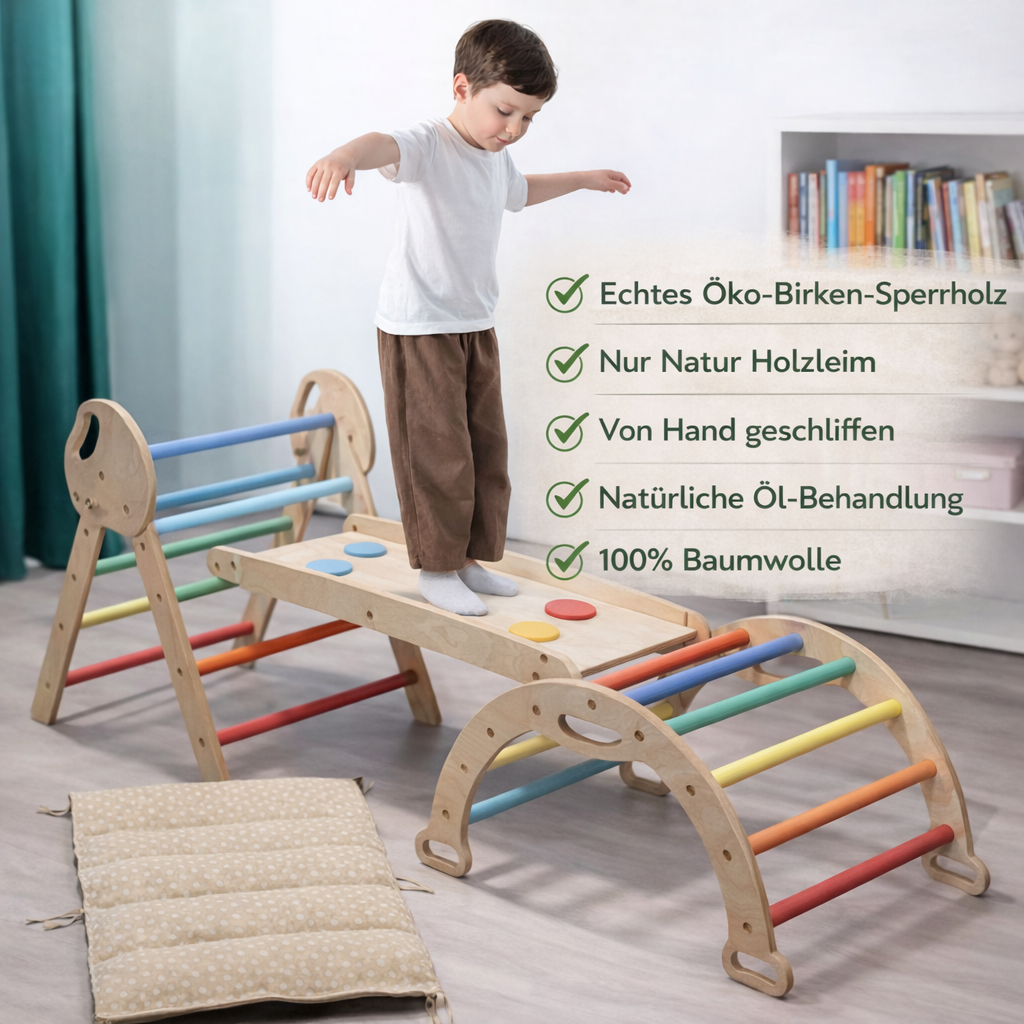 Montessori Kletterabenteuer 4in1 – Regenbogen (Kleinkinder 1–3 Jahre)