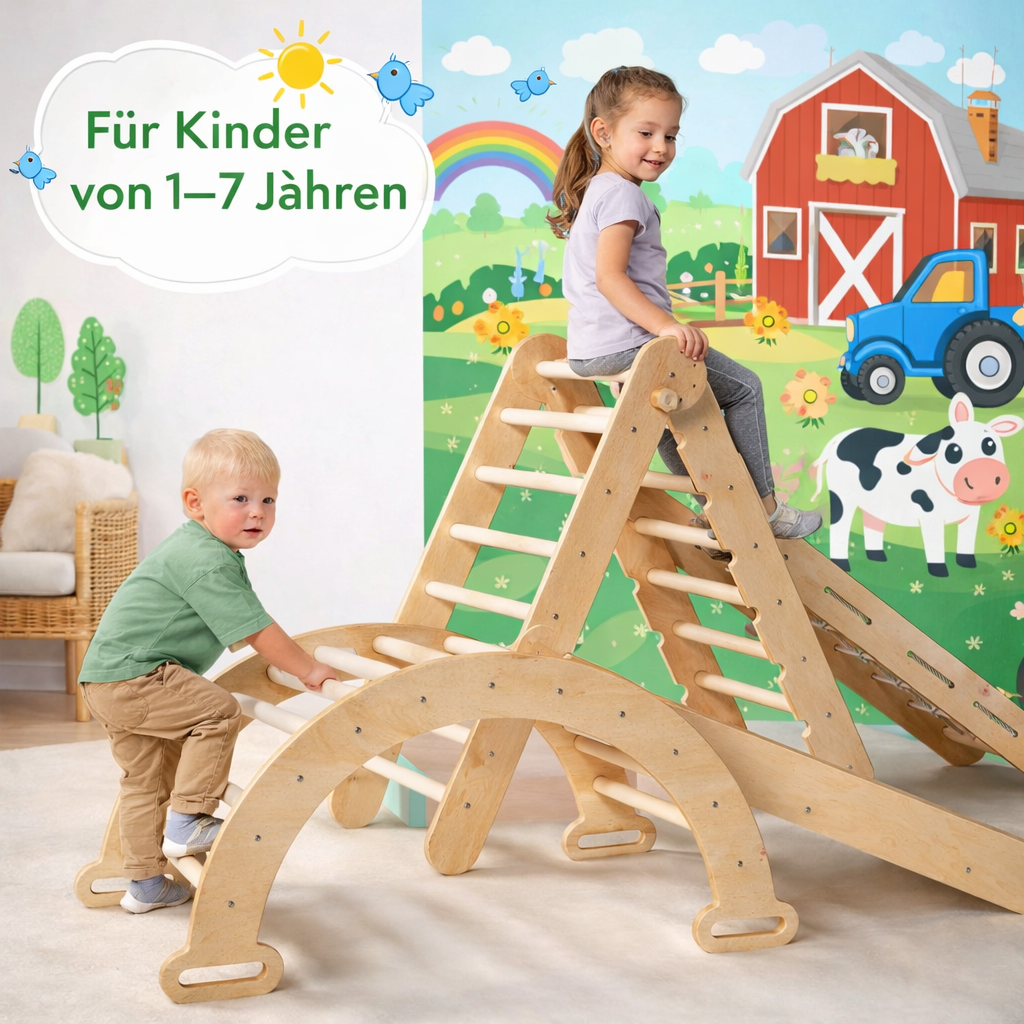 Montessori Kletterabenteuer 5in1 -  Beige (Kinder 1-7 Jahre)