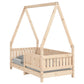 Kinderbett aus massivem Kiefernholz – Natur – 70 x 140 cm