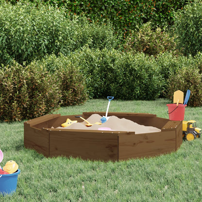 Kinder Sandkasten aus Holz mit Sitzflächen – achteckig