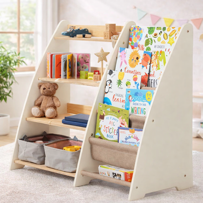 2in1 Montessori-Regal für Kleinkinder – Bücher & Spielzeug