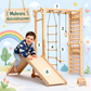 Kinder Abenteuer-Spielplatz 7in1: Sprossenwand + Kletterstange + Schaukelset + Rutsche + Kletterrampe