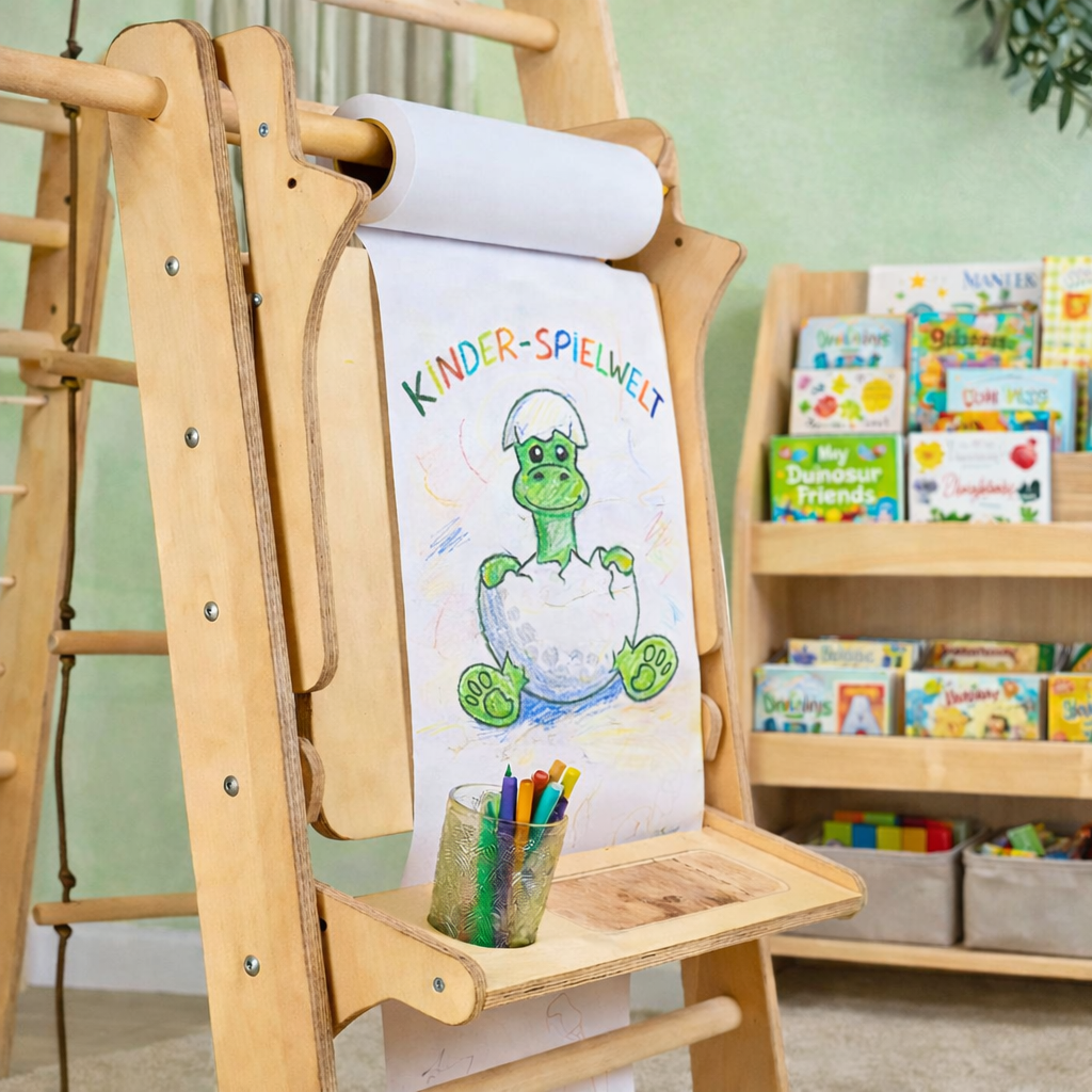 2-in-1 Kinder Staffelei mit Stuhl – Perfekt für Indoor Klettergerüst