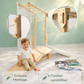 Kinder Abenteuer-Spielplatz 7in1: Sprossenwand + Kletterstange + Schaukelset + Rutsche + Kletterrampe