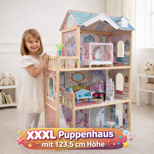 Emily Villa – XXXL Holz Puppenhaus mit LED-Beleuchtung