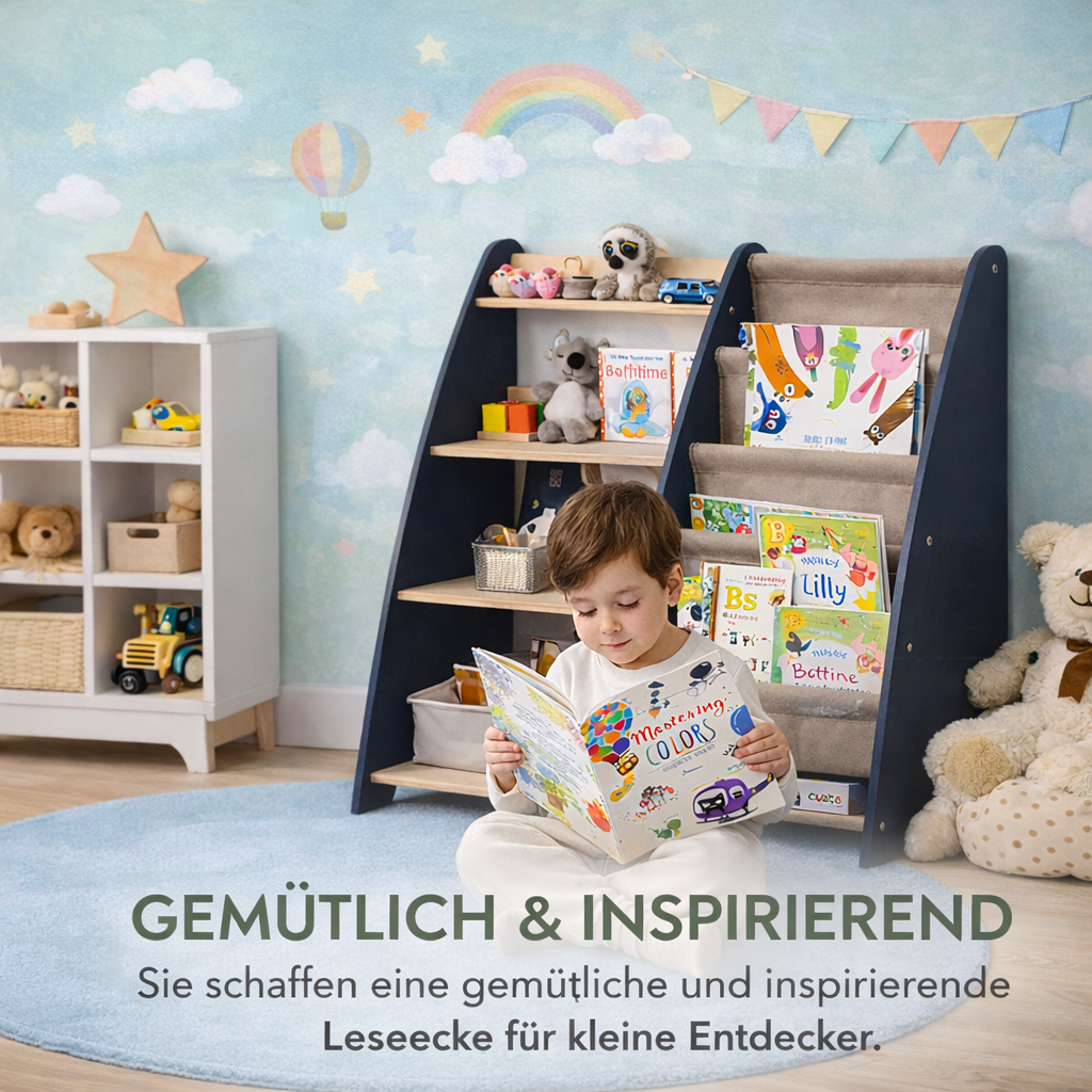 2in1 Montessori-Regal für Kleinkinder – Bücher & Spielzeug