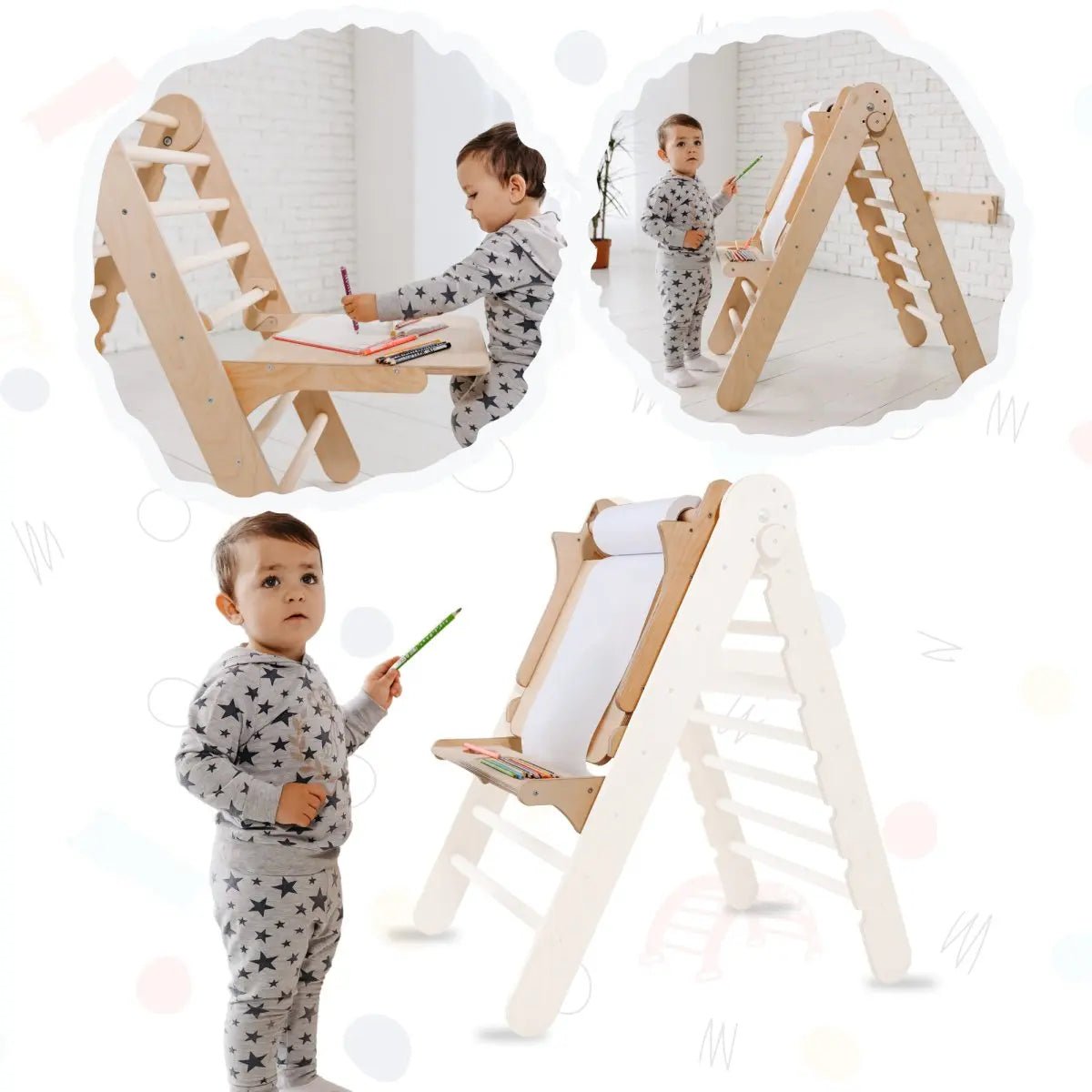 2-in-1 Kinder Staffelei mit Stuhl – Perfekt für Indoor Klettergerüst